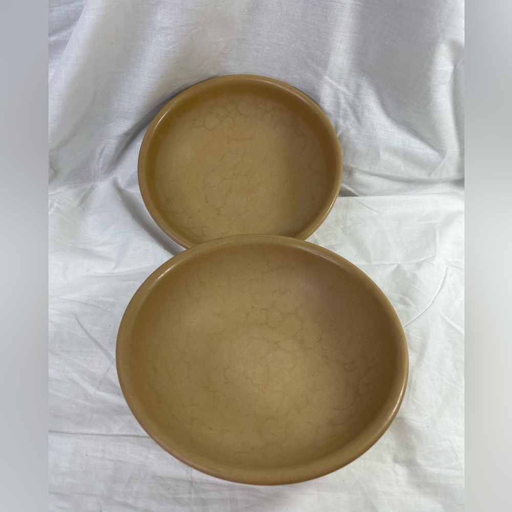 Set of 2 Vollrath 8” Melamine Tan Bowls Made in USA